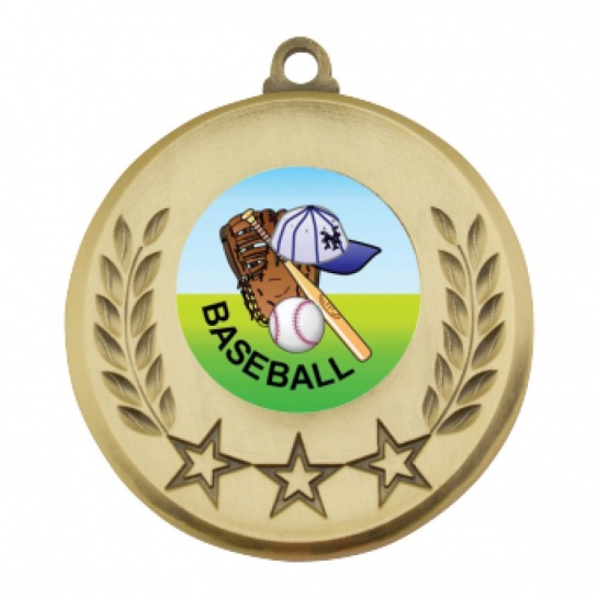 TLM-MY103G-1K25 - Baseball Softball-themed MY103G Medal - 52mm - Trophy Land TLM-MY103G-1K25 - Trophy Land