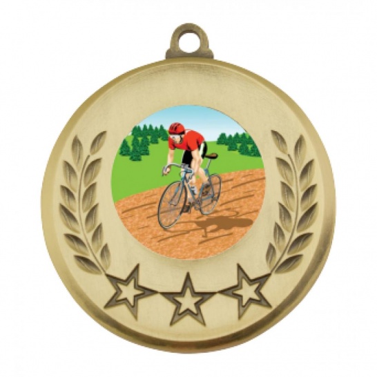 TLM-MY103G-1K55 - Cycling-themed MY103G Medal - 52mm - Trophy Land TLM-MY103G-1K55 - Trophy Land