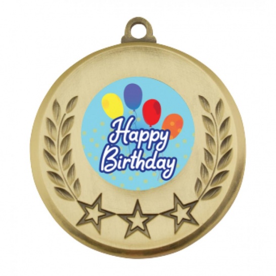 TLM-MY103G-1S42 - Birthday-themed MY103G Medal - 52mm - Trophy Land TLM-MY103G-1S42 - Trophy Land