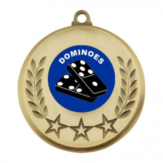 TLM-MY103G-1TLDOM - Dominoes-themed MY103G Medal - 52mm - Trophy Land TLM-MY103G-1TLDOM - Trophy Land