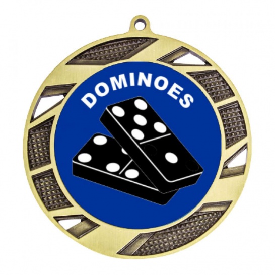 TLM-MY202G-2TLDOM - Dominoes-themed MY202G Medal - 70mm - Trophy Land TLM-MY202G-2TLDOM - Trophy Land