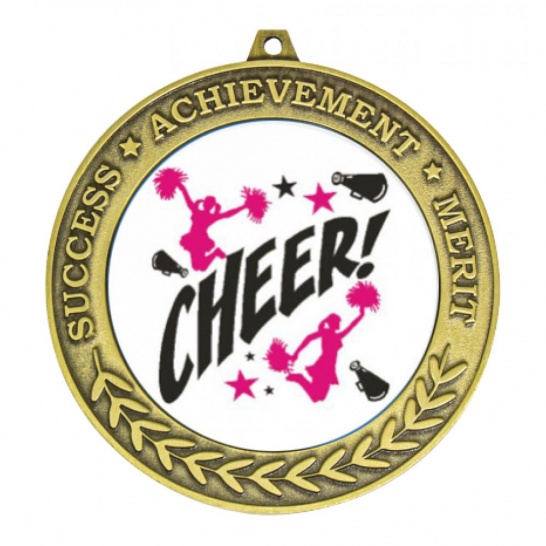 TLM-MY203G-2C121 - Cheerleading-themed MY203G Medal - 70mm - Trophy Land TLM-MY203G-2C121 - Trophy Land