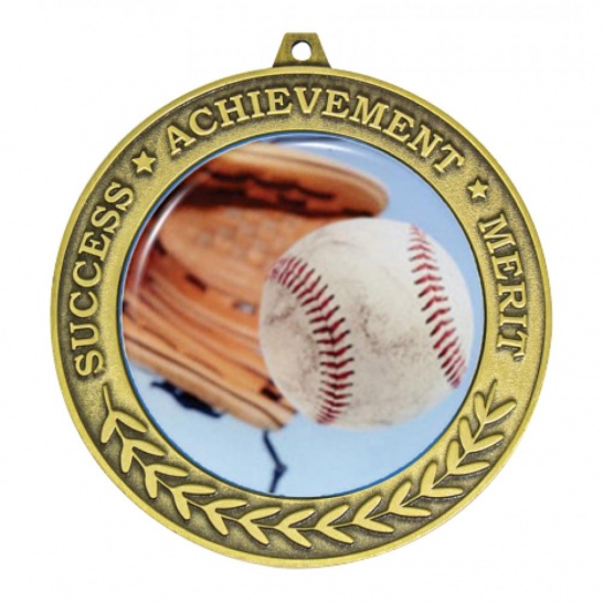 TLM-MY203G-2C741 - Baseball Softball-themed MY203G Medal - 70mm - Trophy Land TLM-MY203G-2C741 - Trophy Land