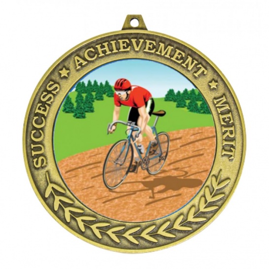 TLM-MY203G-2K55 - Cycling-themed MY203G Medal - 70mm - Trophy Land TLM-MY203G-2K55 - Trophy Land