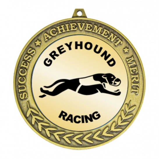 TLM-MY203G-2TLGREY - Greyhound-themed MY203G Medal - 70mm - Trophy Land TLM-MY203G-2TLGREY - Trophy Land