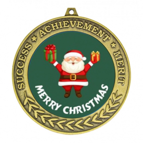 TLM-MY203G-2TLMCS - Christmas-themed MY203G Medal - 70mm - Trophy Land TLM-MY203G-2TLMCS - Trophy Land