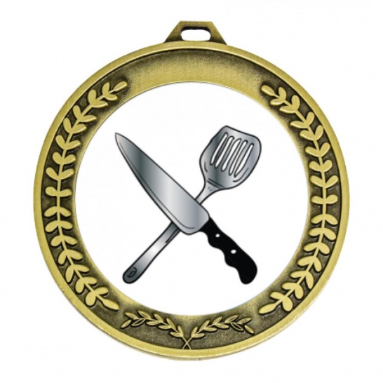 TLM-MY204G-2S38 - Cooking-themed MY204G Medal - 70mm - Trophy Land TLM-MY204G-2S38 - Trophy Land