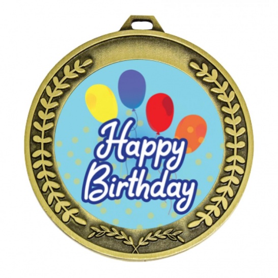 TLM-MY204G-2S42 - Birthday-themed MY204G Medal - 70mm - Trophy Land TLM-MY204G-2S42 - Trophy Land