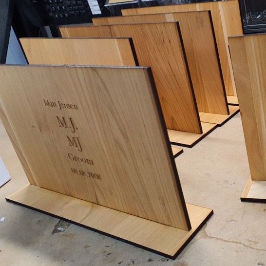 Timber Seating Placards - Trophy Land