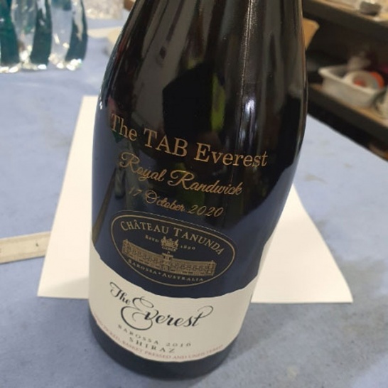 Wine Bottle Engraving in Gold - Trophy Land