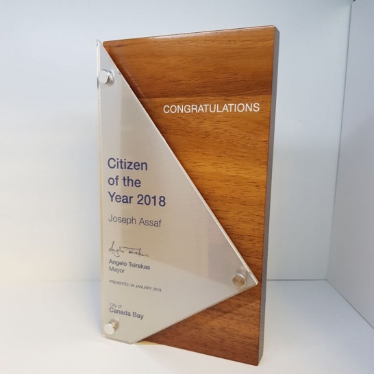 Wood and Acrylic Plaque - Trophy Land